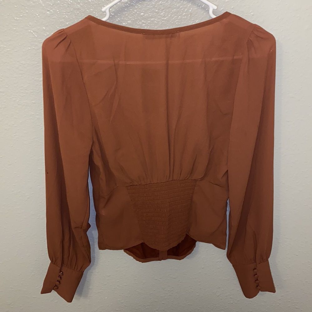 Abercrombie & Fitch Button Front Puff Sleeve Blou… - image 2